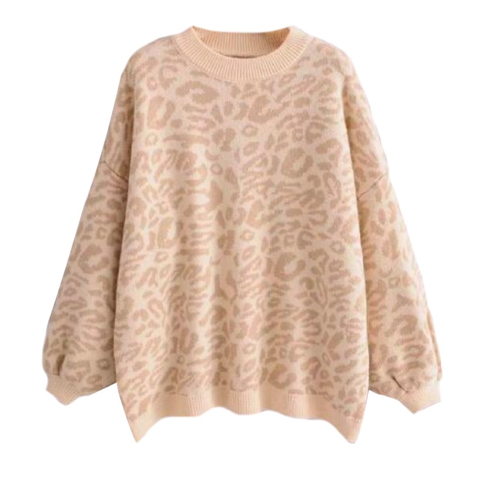 NWOT 'Kanya' Crewneck Leopard Print Sweater